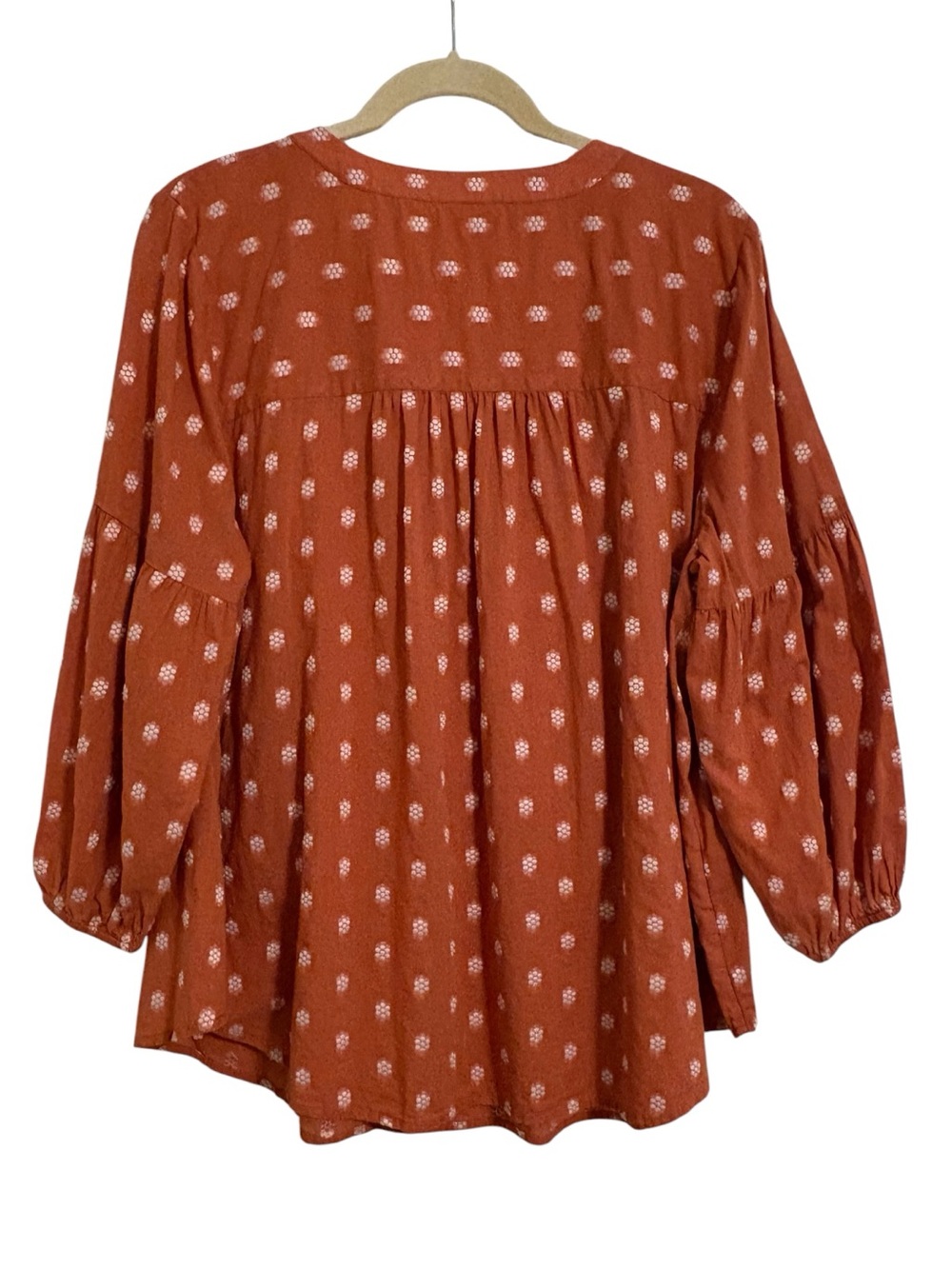 ✨ J. Jill Rust Floral Peasant Button Down Top | Size Large ✨ - Picture 5 of 12
